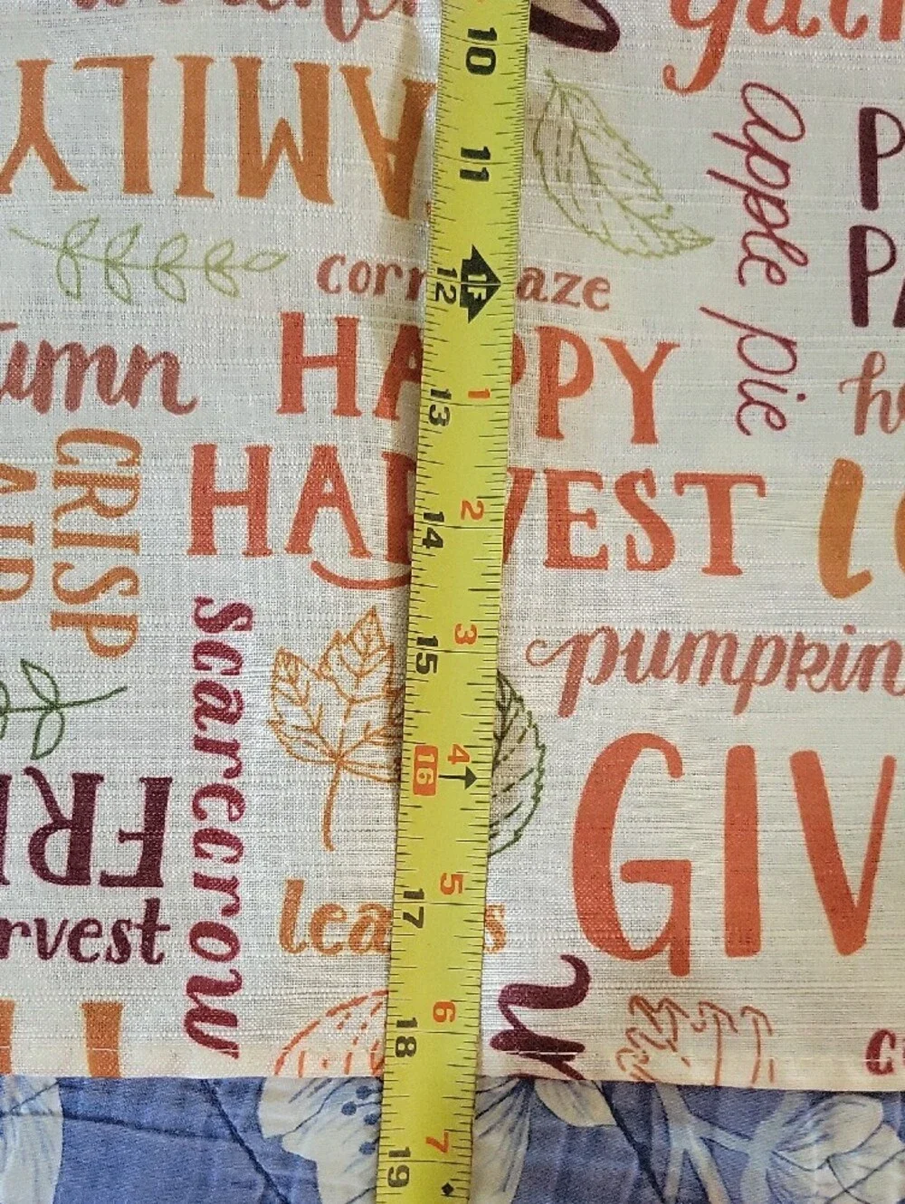 Autumn Fall Thankful Fabric Napkins Set of 4 - Orange, Brown, Green